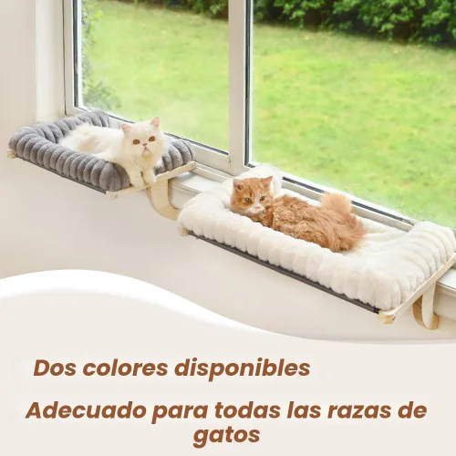 Vista 5 de Nube-Soft - Percha para ventana de gato, diseño de cremallera Blanco