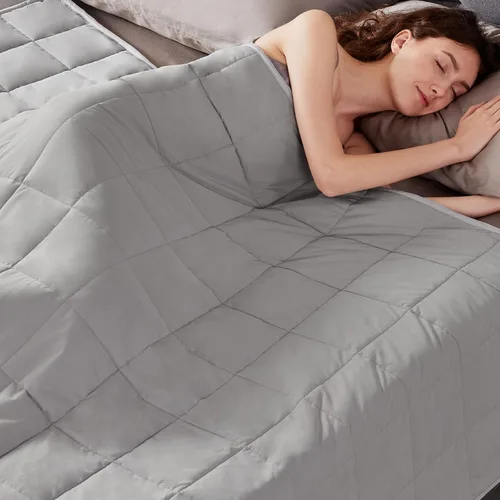 Vista 7 de anfie - Manta con peso para niños (40 x 60 pulgadas, 10 libras), ultrasuave y acogedora, refrescante, lavable a máquina, beige