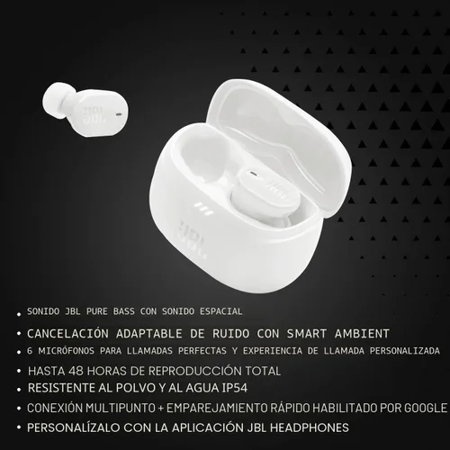 Vista 3 de JBL TBUDS2BLK Tune Buds 2 Auriculares inalámbricos verdaderos con cancelación de ruido adaptativa - Negro