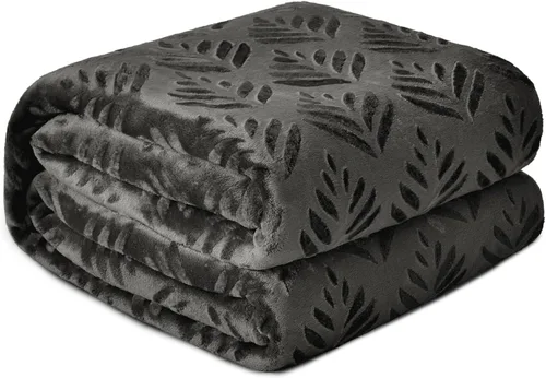 Vista 11 de Exclusivo Mezcla Manta de Vellón Tamaño King para Cama, Mantas Súper Suaves y Acogedoras para Uso Durante Todas las Estaciones, Patrón de Hojas