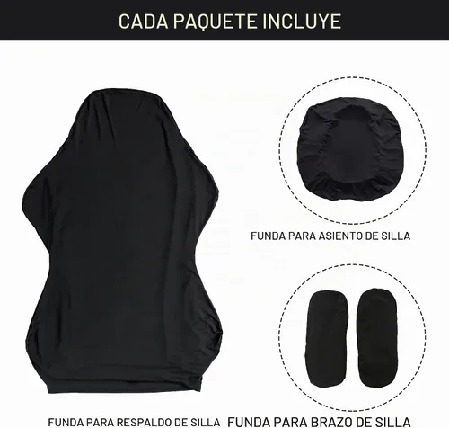 Vista 3 de SARAFLORA - Fundas elásticas para silla de computadora para sillón, silla giratoria, silla de juego, silla de computadora (negro, extragrande)