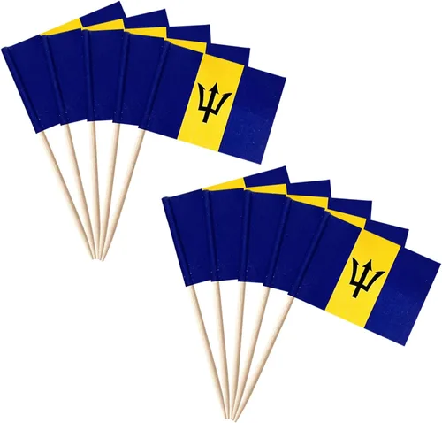 Vista 39 de stidsds 100 banderas de Antigua y Barbuda con palillos de dientes de Antigua y Barbuda, mini adornos pequeños para cupcakes de Antigua y Barbuda