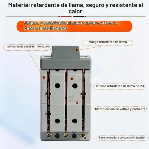 Vista 7 de 380V 100A 3 Polo Doble Tiro Fuente de Alimentación Control de Seguridad Interruptor Cuchillo Gris