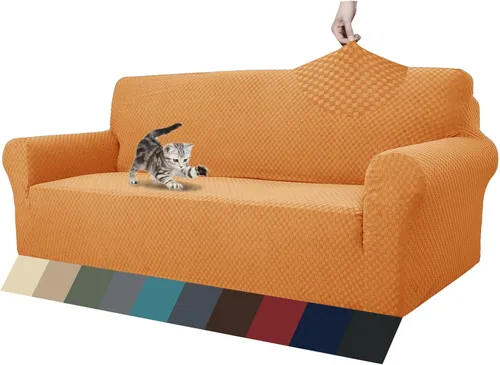 Vista 39 de ZNSAYOTX 1 Funda de silla Jacquard para sala de estar, funda de silla de alta elasticidad con brazos, antideslizante, apta para mascotas, funda
