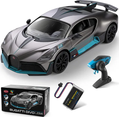 Vista 8 de MIEBELY Bugatti Divo - Auto a control remoto, escala 1/12, auto a control remoto, 7.5 mi/h, modelo de auto con licencia de 2.4 GHz, 7.4 V, 900 mAh