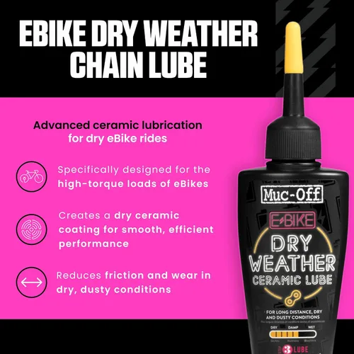 Vista 9 de Muc-Off eBike - Lubricante de cadena seca, 1.7 onzas líquidas, lubricante para bicicleta, aceite de cadena de bicicleta, cera de cadena para Negro