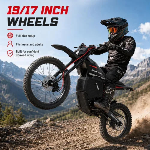 Vista 6 de X-PRO Drax - Motocicleta eléctrica de 5000 W, motor de tracción media, velocidad máxima de 55 Mph, 72 V 30 AH Bttery con rango máximo de 60 millas