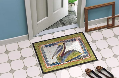 Vista 4 de Caroline's Treasures 8057-JMAT Pelican - Tapete para puerta delantera, 24 x 36 pulgadas, para interiores y exteriores, para entrada, antideslizante