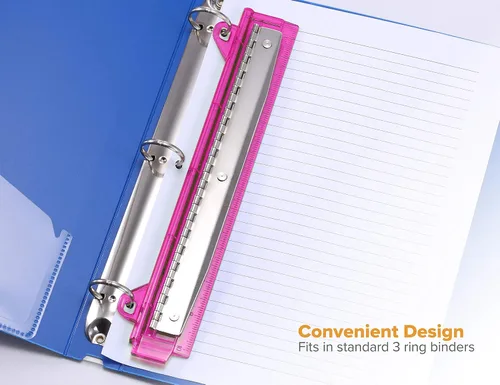 Vista 3 de Binder con anillas de Bostitch 3 agujeros, 5 hojas, varios colores (RBHP-4C)