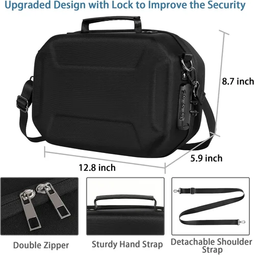 Vista 7 de LYAUK Hard Carrying Case with Lock Compatible with Oculus Quest 2 BasicElite Version, Touch Controllers, and Other Accessories, Quest 2 Case with