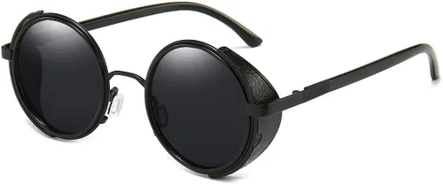 Vista 8 de Dollger Gafas de sol redondas retro vintage Steampunk con marco circular de metal