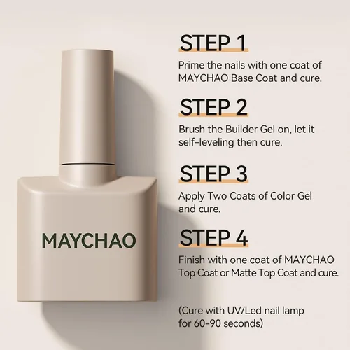 Vista 6 de MAYCHAO Gel constructor morado claro para uñas, fortalecedor de uñas malva de 0.5 onzas líquidas en una botella, gel duro para extensión de uñas 17
