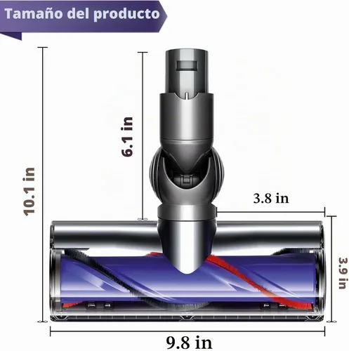 Vista 3 de Limpiador de cabezal motorizado de liberación rápida para aspiradoras Dyson V6 DC58 DC59 DC61 DC62 DC72 DC74 Modelos Cabezal de limpieza Dyson SV04