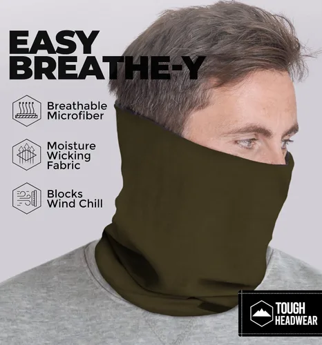 Vista 5 de Tough Headwear Neck Warmer - Winter Fleece Neck Gaiter, Ski Tube Scarf & Snowboard Half Face Mask, Face Cover for Men & Women