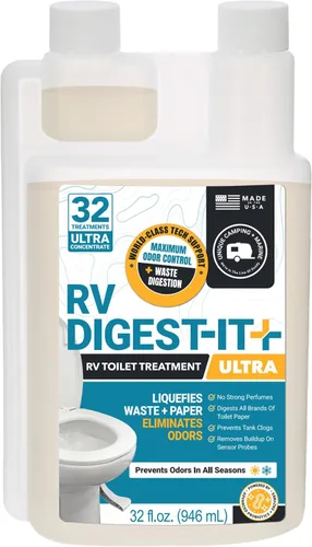 Vista 11 de Unique RV Digest-It - Tratamiento de inodoro RV – Elimina los olores en la fuente y licúa los residuos – 16 usos por botella de 32 onzas