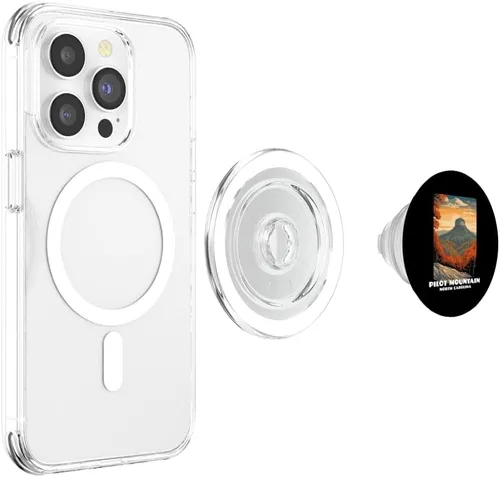 Vista 4 de Pilot Mountain North Carolina Vintage WPA Art PopSockets MagSafe PopGrip for iPhone