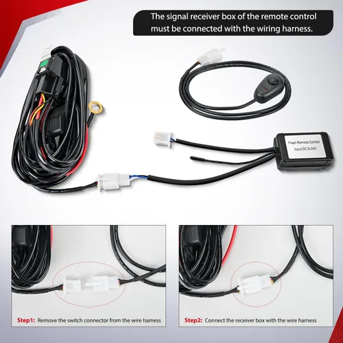 Vista 5 de Nilight - Arnés de cableado remoto para barra de luz LED, intermitente estroboscópico inalámbrico, luces de trabajo para conducción, 12V, 20A