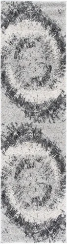 Vista 3 de SAFAVIEH Retro Collection - Alfombra de pasillo, 2 pies 2 pulgadas x 8 pies, gris y marfil, diseño abstracto moderno, no desprende pelusa y de fácil