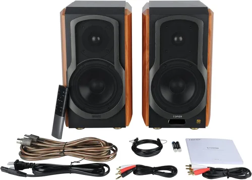 Vista 9 de Edifier S1000W WiFi Audiophile Active, bocinas de estante 2.0, 120W RMS sistema de sonido HiFi Bluetooth inalámbrico compatible con Alexa