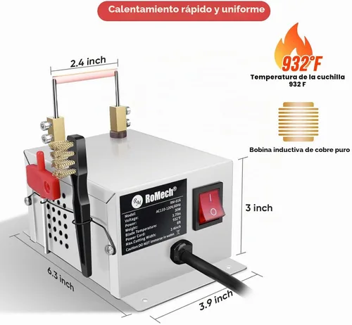 Vista 4 de ROMECH Cortador de cuerda eléctrico de 30 W, hoja térmica de cuchillo caliente, kit de herramientas de corte de montaje en banco para correas