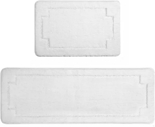 Vista 8 de Juego de 3 alfombras de baño suaves y absorbentes, peludas, suaves, antideslizantes, para ducha, bañera y bañera, lavables a máquina