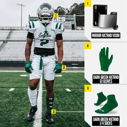 Vista 5 de Nxtrnd G1 Men's Football Gloves, Adult Sticky Receiver Gloves Verde oscuro