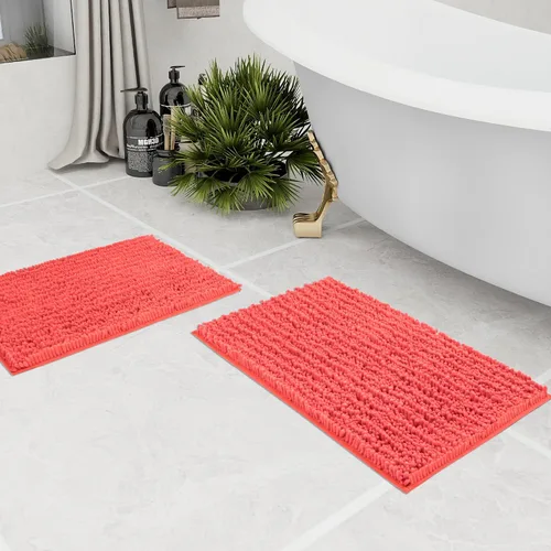 Vista 92 de Walensee Alfombra de baño antideslizante (32x20, azul oscuro) absorbente de agua, súper suave, felpilla peluda, lavable a máquina, se seca