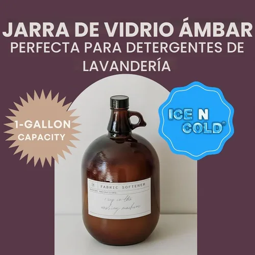 Vista 7 de Jarra de vidrio ámbar de 1 galón (128 onzas) con tapa de 1.496 in Paquete de 6 Envío rápido el mismo día