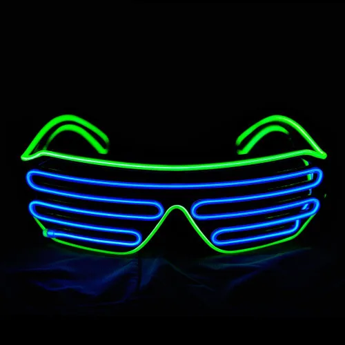 Vista 2 de Lentes de sol LED con luz intermitente, para fiestas de los años 80, EDM RB03