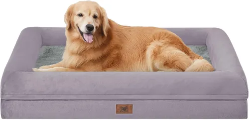 Vista 13 de Cama ortopédica grande para perros, cama impermeable para perros con funda extraíble, sofá suave para mascotas con 4 lados extraíbles y base