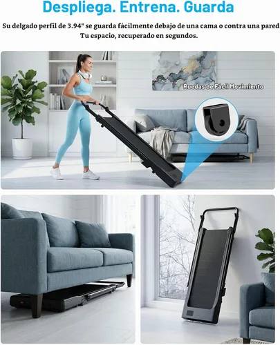 Vista 8 de MJWW 6% Incline Walking Pad with Handle bar, Smart AI App Control for Home