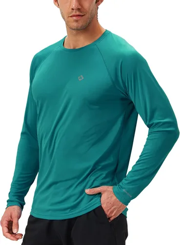 Vista 7 de NAVISKIN Camisas de protección solar UPF 50+ para hombre, de manga larga, de secado rápido, ligeras Negro