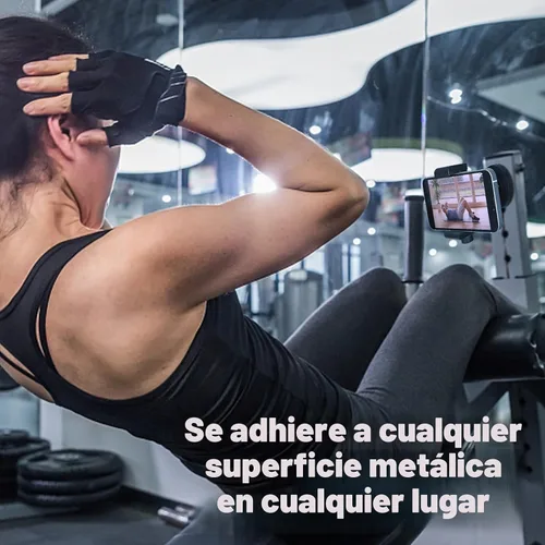 Vista 2 de Vinkqiado Soporte magnético para teléfono de gimnasio, abrazadera magnética resistente para teléfono celular, atrae a la superficie de metal
