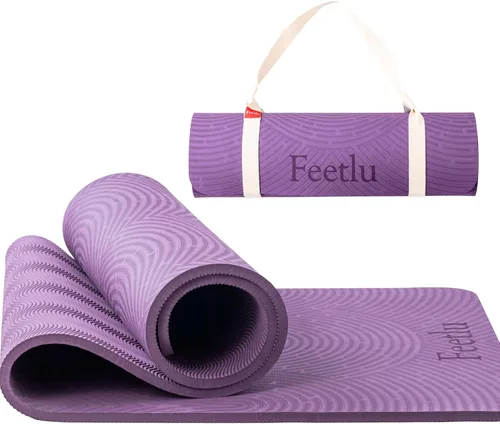 Vista 11 de Extra Thick 12mm Exercise Mat, 74" x 26", Non-Slip with a Yoga Strap