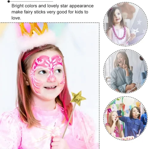 Vista 7 de Kisangel Varita mágica con forma de estrella para niñas, juguetes de fiesta de disfraces de 12.99 pulgadas, accesorios ligeros