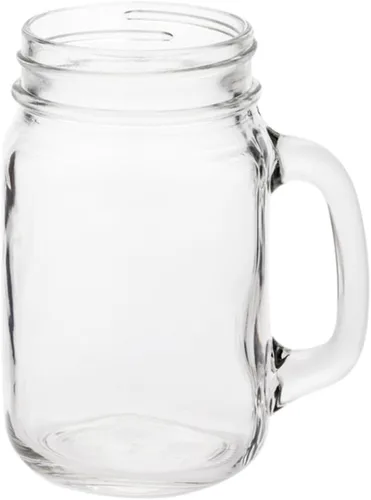 Vista 2 de Restaurantware Tarros Mason de 18 onzas con asa, 10 tazas de tarro Mason aptas para lavavajillas, resistentes a los arañazos, tarros de vidrio