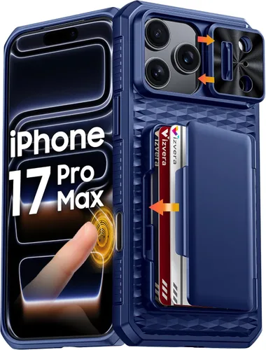 Vista 13 de Vizvera para iPhone 16 Pro Max Funda tipo cartera RFID [Soporte para tarjetas][Control de cámara][Cubierta de cámara] Funda protectora de silicona