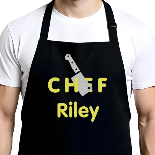 Vista 25 de Delantal de chef personalizado para hombres, diseño bordado personalizado, cocina profesional, barbacoa, parrilla, para papá, decorado en Estados