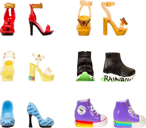Vista 9 de Rainbow High Armario de moda de lujo para más de 400 looks. Juego portátil de acrílico transparente con más de 31 ropa y accesorios de muñeca