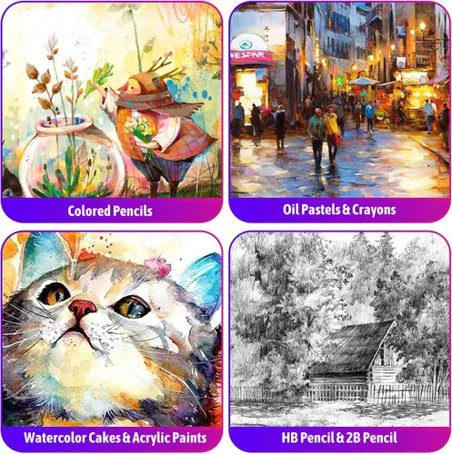 Vista 3 de iBayam Juego de Arte Deluxe, Caja de Regalo para Artista de 195 Piezas, Kit de Dibujo y Pintura de Artes y Manualidades, Suministros de Arte