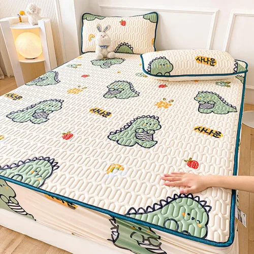 Vista 23 de FCLDESHOP Comfort Hotel - Sábana bajera ajustable de bolsillo profundo, juego de sábanas bajeras y fundas de almohada de seda de hielo de látex