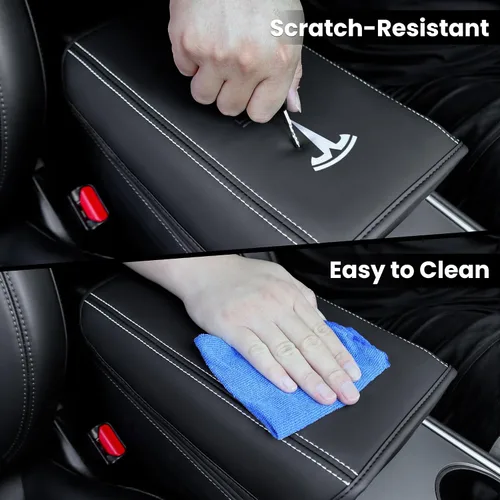 Vista 6 de Funda para consola central central de automóvil compatible con Tesla Model 3/Y 2017-2024, impermeable, almohadilla protectora resistente a