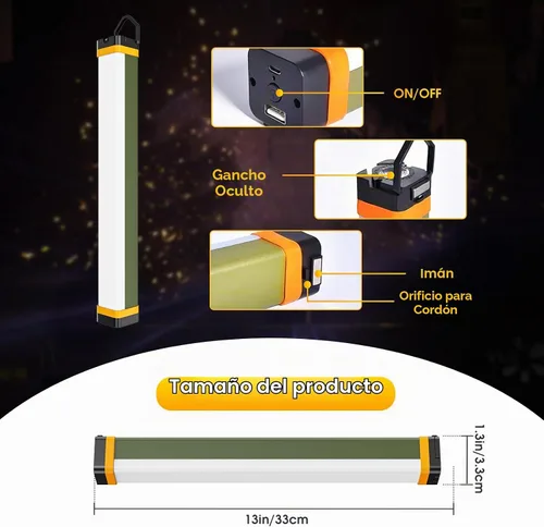 Vista 7 de Luz de trabajo mecánica, luces de trabajo magnéticas de 7000 lm, barra de luz LED recargable, luces de trabajo portátiles inalámbricas debajo