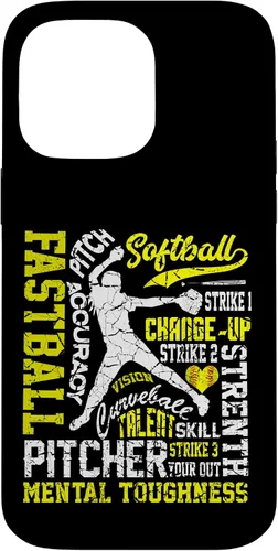 Vista 21 de Distressed Look Softball Pitcher Best Traits for Teen Girls Case for iPhone 17