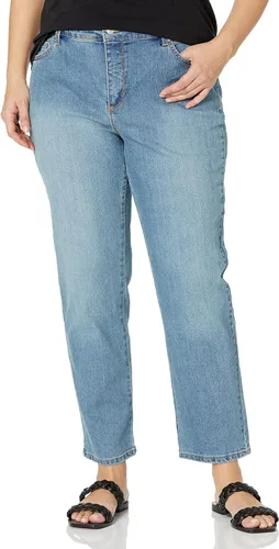 Vista 27 de Gloria Vanderbilt - Pantalones de mezclilla Amanda clásicos de tiro alto y pierna cónica petite para mujer Begonia Bloom