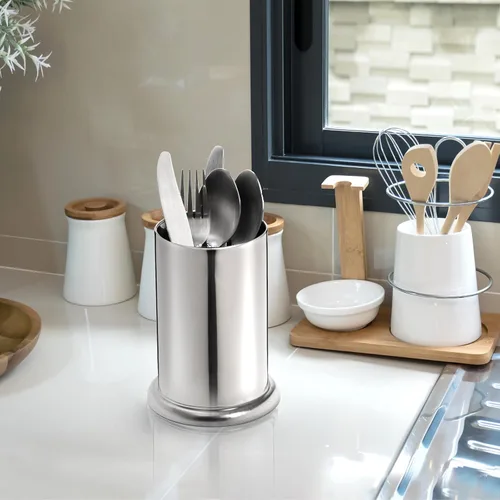 Vista 6 de ZEAYEA Paquete de 6 soportes para pajitas de acero inoxidable, dispensador de paja para encimera, contenedor organizador de pajitas para tiendas