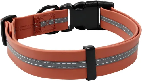 Vista 2 de NIMBLE Collar de perro impermeable para mascotas, ajustable, reflectante, duradero, flexible, de nailon con revestimiento de polímero, collares