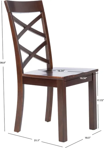 Vista 3 de Safavieh Home Collection Ainslee - Silla de comedor marrón de 18 pulgadas (juego de 2)