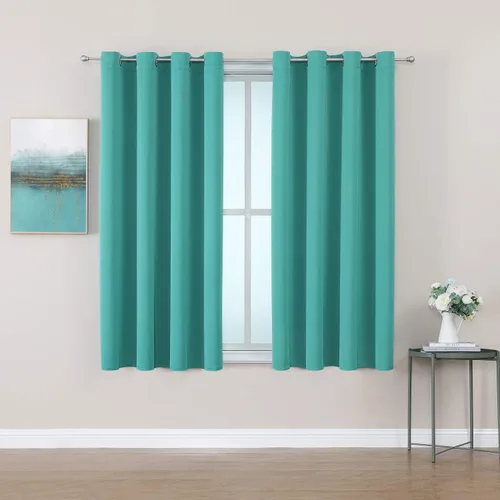 Vista 79 de ChrisDowa - Cortinas cortas para ventana de 40 pulgadas para dormitorio - Cortinas cortas con ojales y aislamiento térmico para oscurecer