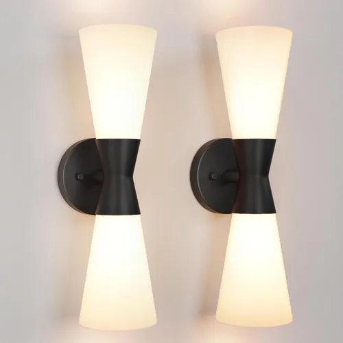 Vista 10 de Aplique de pared para baño, apliques modernos negros de 13 pulgadas, decoración de pared, accesorios de pared interiores para sala de estar